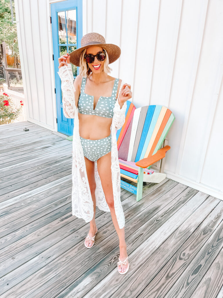 Are you like me and in need of a new swimsuit? I'm rounding up the best of Amazon swimsuits all with good coverage and under $35! This high waisted two piece has an adjustable top. 