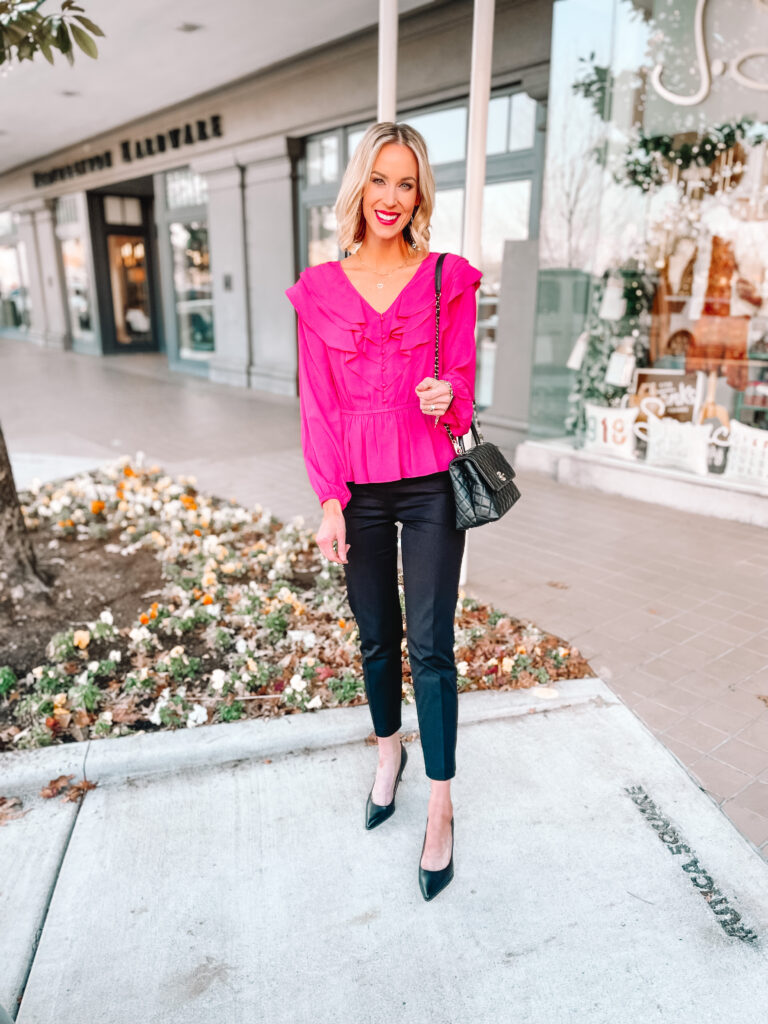 Do you have black work pants but need some inspiration on how to wear them? Today I am sharing 4 ways to style black work pants.