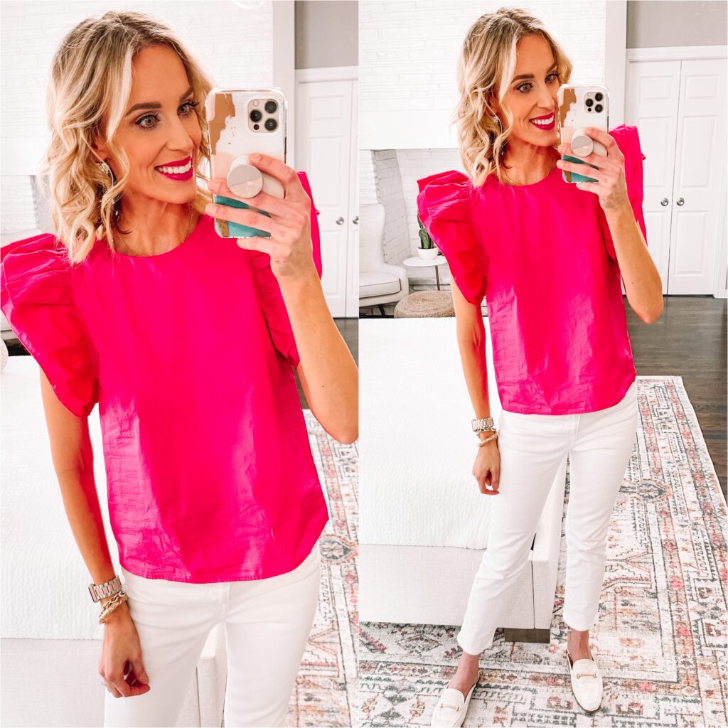 Who is ready for spring clothes?! Sharing the best of spring blouse roundup with Shop Avara today and you do not want to miss it! How fun is this pink ruffle sleeve top?!
