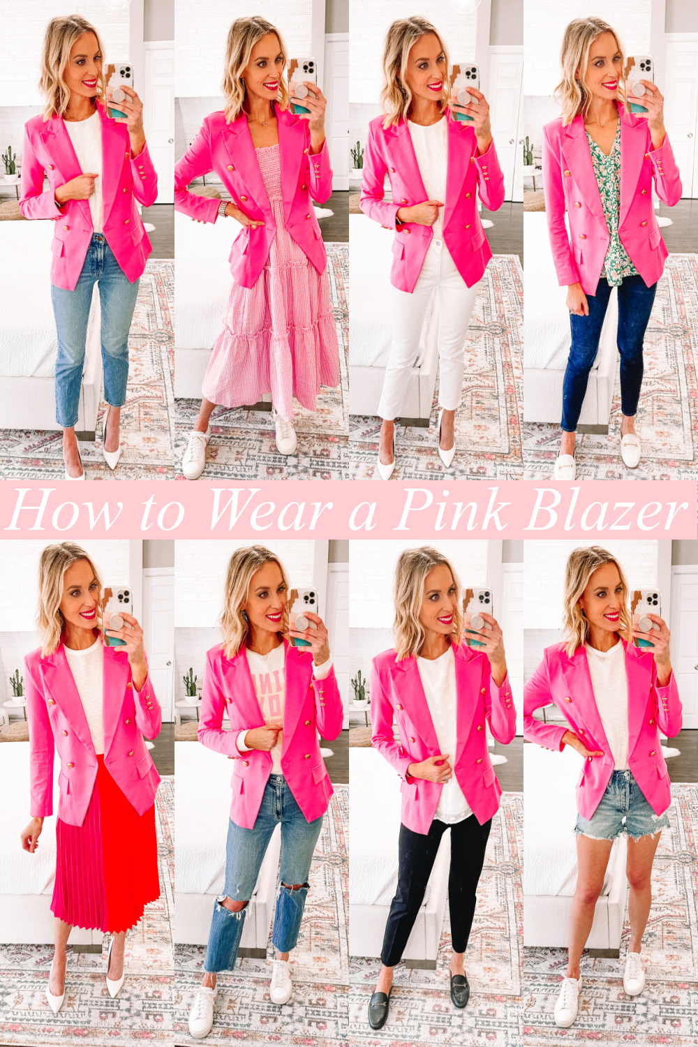 What to wear with a pink blazer