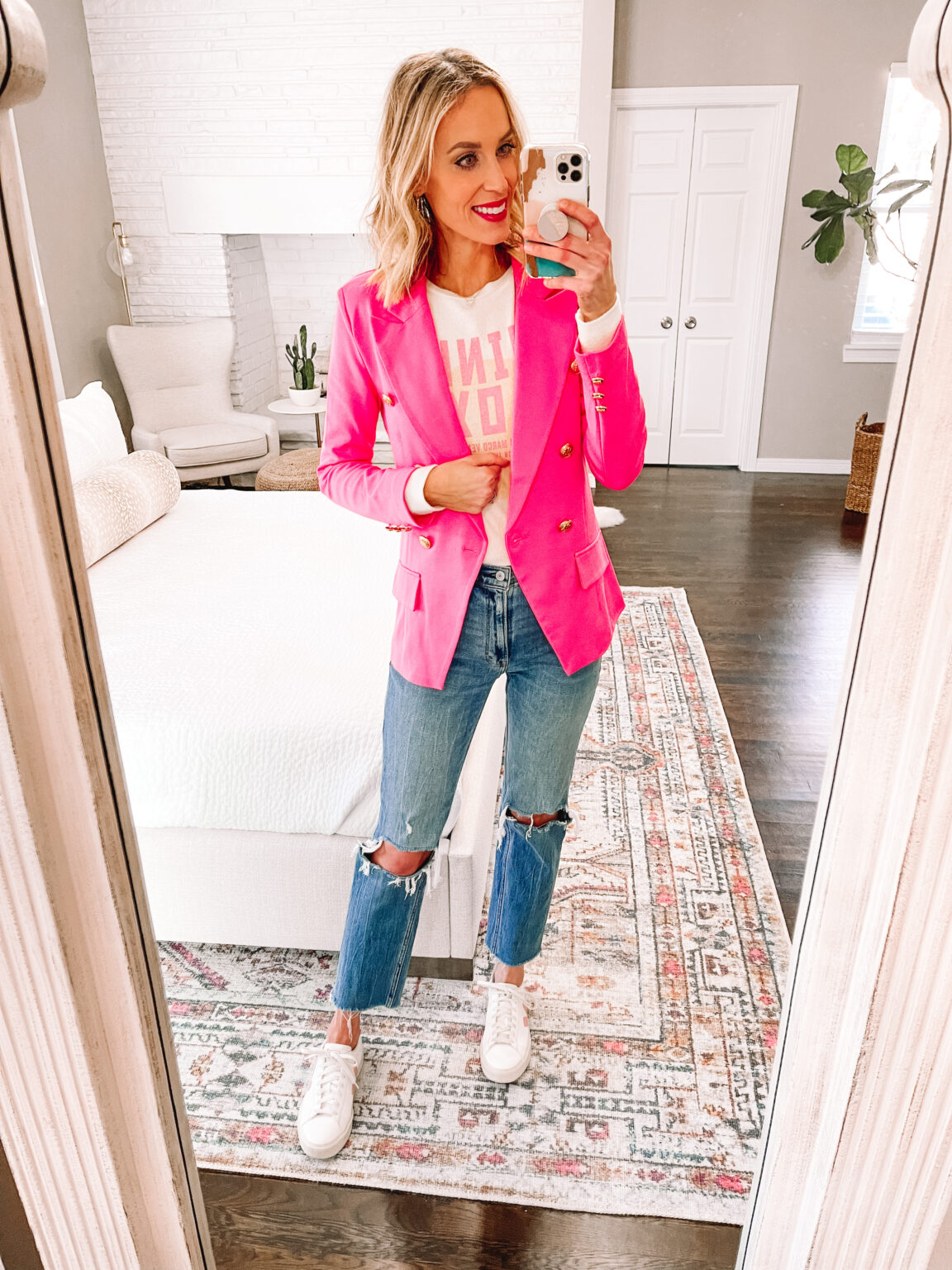 How to Wear a Pink Blazer - 8 Styling Ideas - Straight A Style