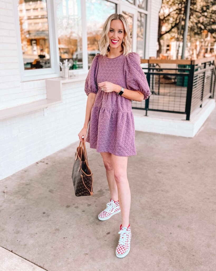 Have a cute, short dress and wondering how to wear a spring dress now and later? When the temps are still chilly outside but you want to wear those cute dresses now, I've got you covered with some easy outfit ideas!