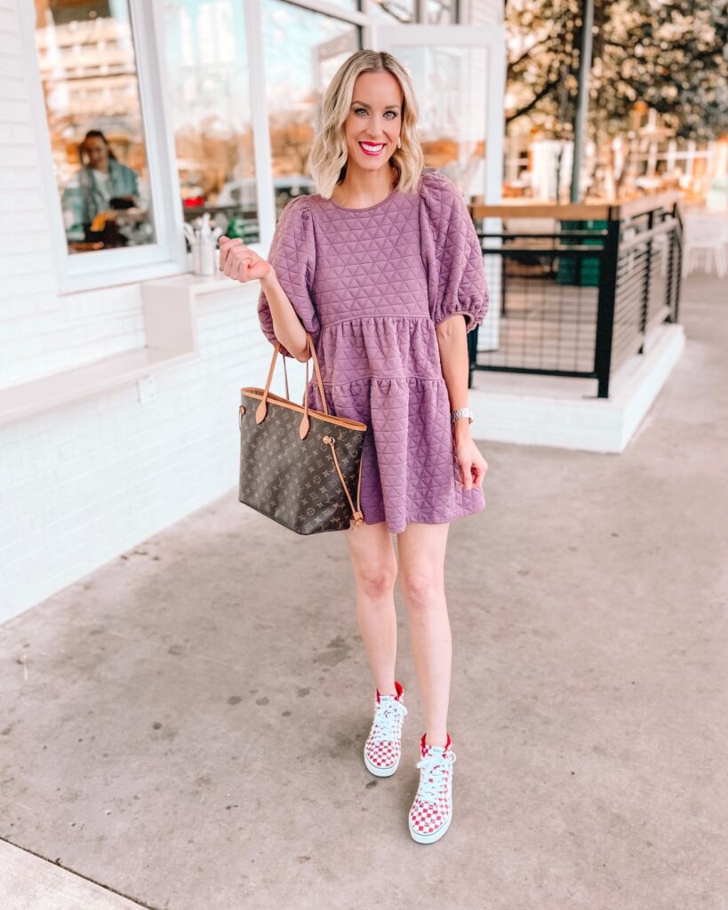 Have a cute, short dress and wondering how to wear a spring dress now and later? When the temps are still chilly outside but you want to wear those cute dresses now, I've got you covered with some easy outfit ideas! For summer jus add sneakers or sandals. 