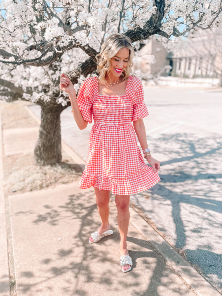 I have the best Walmart spring dresses haul for you! Everything is from $12-$38 too, and so fun! This smocked gingham one is my personal favorite.