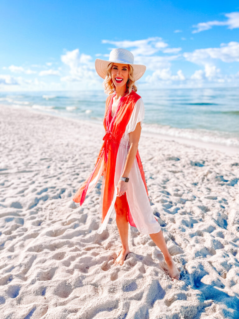 Sharing what I packed for the beach including this adorable matching swimsuit and cover-up! Everything is $24 and under!