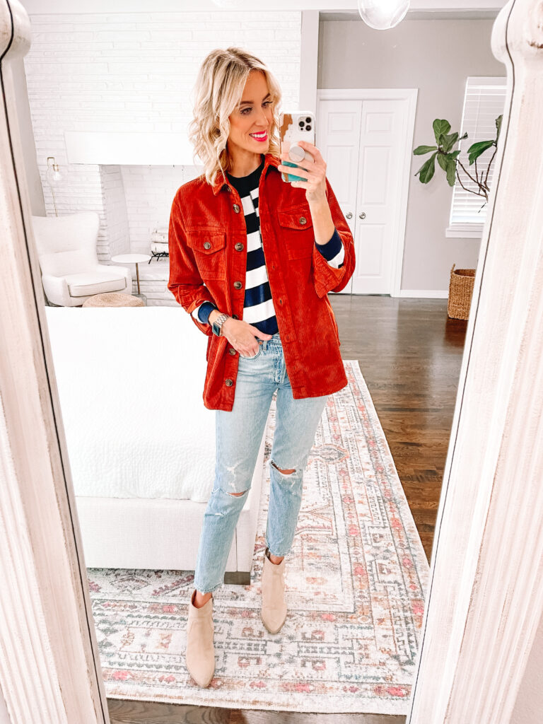 I have a HUGE fall Walmart try on haul with a ton of really cute, affordable fall outfit ideas. I found some really awesome buys! I cannot believe the quality of this $30 corduroy shacket!