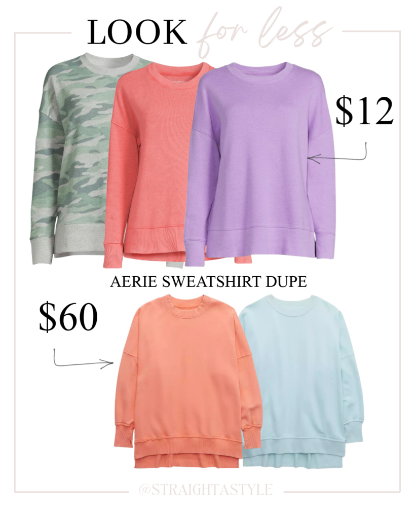Have you tried the Aerie oversized sweatshirt that's so popular? At $60 they are pretty pricey! I found a $12 Aerie sweatshirt look for less!