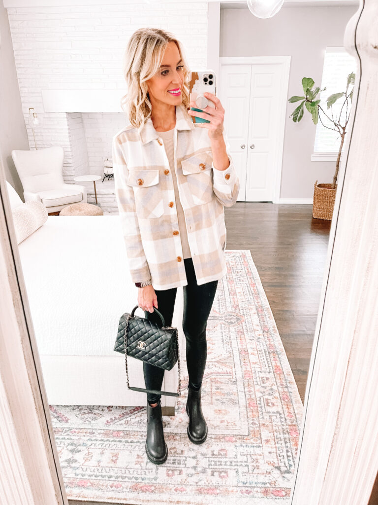 Wondering how to wear chunky lug sole chelsea boots? I'm sharing tips and how to details with different outfit types in a 2 part post! Try them over leggings. 