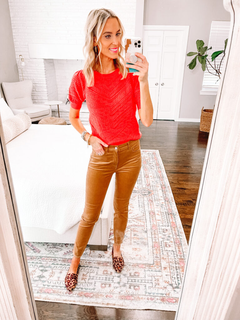 Looking for the perfect fall pant? I've found them! Sharing 8 ways to wear corduroy pants. They will take you from work to weekend in style. I love a bright sweater with them.