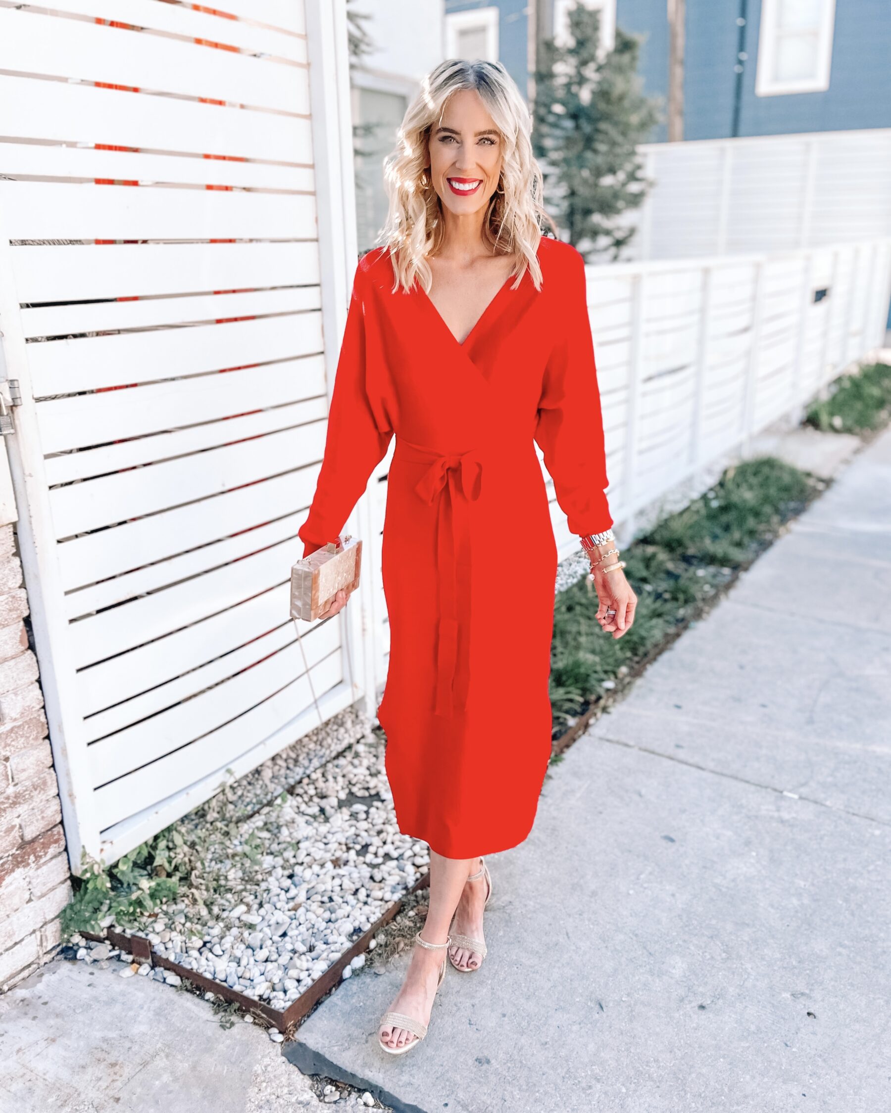 Amazon red sweater dress 1