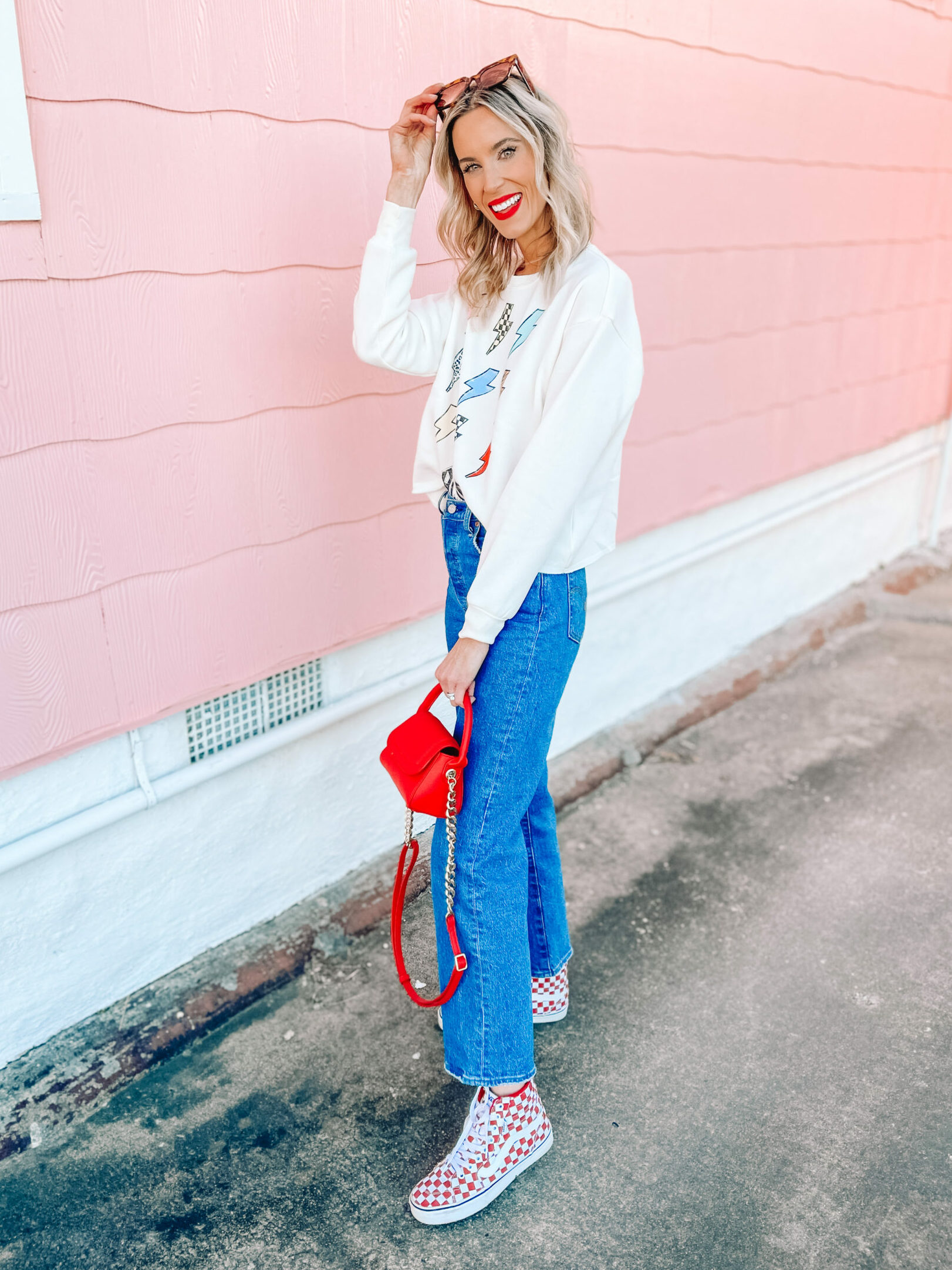 I'm sharing a Target try on haul with great, affordable, everyday basics you can wear so many ways! I love this AC/DC sweatshirt with my jeans and sneakers. 