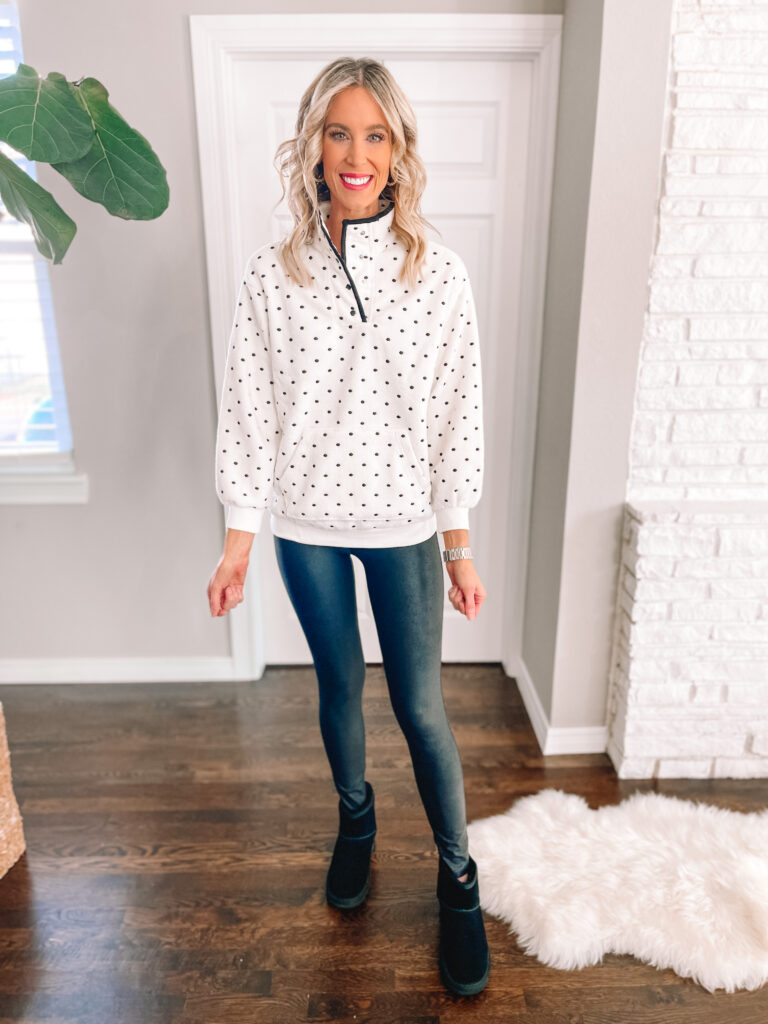 Sharing a big Walmart sweater try on haul with 6 sweaters all $23 and under! This polka dot pullover is crazy soft!!