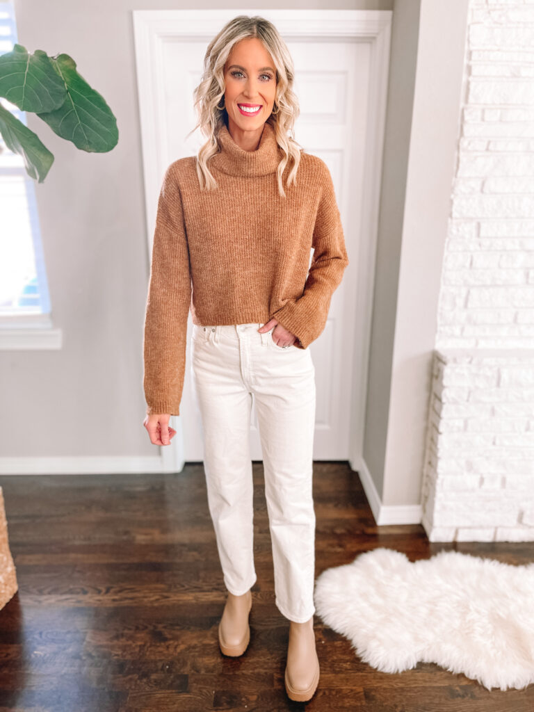 Today I want to share 6 ways to wear a camel sweater from dressy to casual, workwear to weekend! It's a closet staple! Try it with cream jeans for a fun twist. 