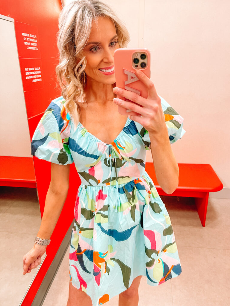 I am sharing a Target dress try on and sharing 5 fun dresses for spring and summer all $38 and under. You'll love this adorable patterned mini dress. 