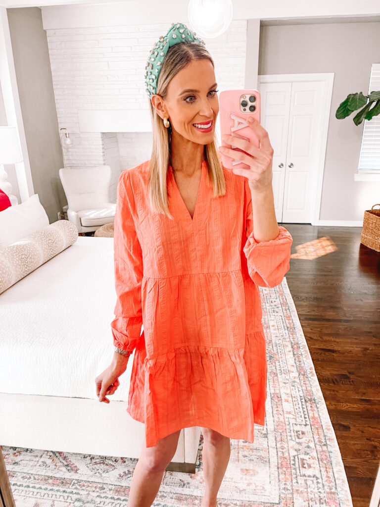 I am so excited to share a really fun Spring Walmart dress try on! I have SIX dresses here that are all perfect vacation dresses, spring dresses, or summer dresses and $30 or under. How cute is this peach babydoll swing dress?!