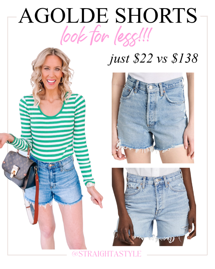 I have the best Agolde shorts look for less! These Target jean shorts are just $22 and sooo cute! You'll save over $100 and look amazing!