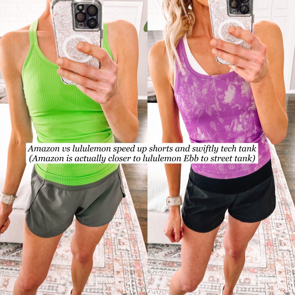 Love lululemon but on a budget? I've got you covered! I'm sharing an Amazon lululemon speed up short and ebb to street tank lookalike!
