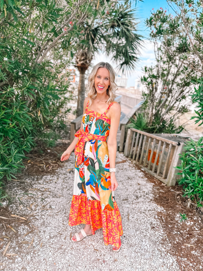 I'm sharing a Red Dress beach try on today with lots of outfits perfect for a tropical vacation! You'll love this printed maxi dress!