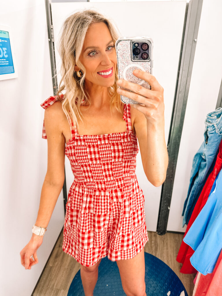 You will love this Old Navy try on haul with so many fun summer dresses, rompers, tops, and more including great colors and prices! This red and white gingham romper is perfect for the 4th of July.