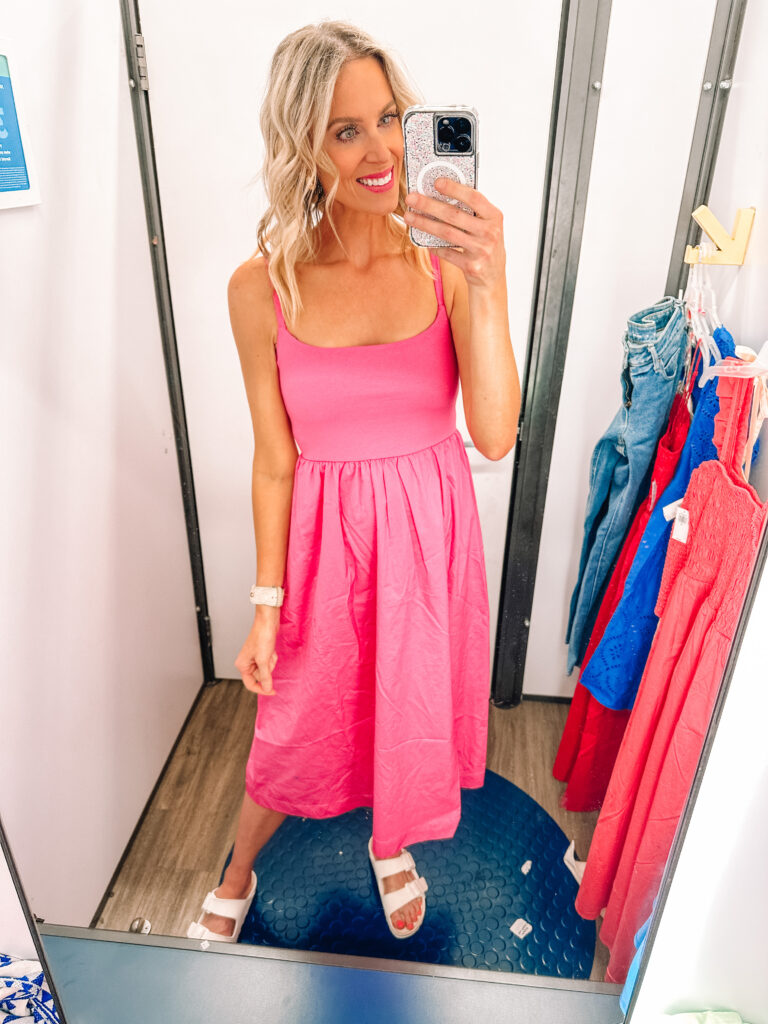 You will love this Old Navy try on haul with so many fun summer dresses, rompers, tops, and more including great colors and prices! I love this pink midi dress!