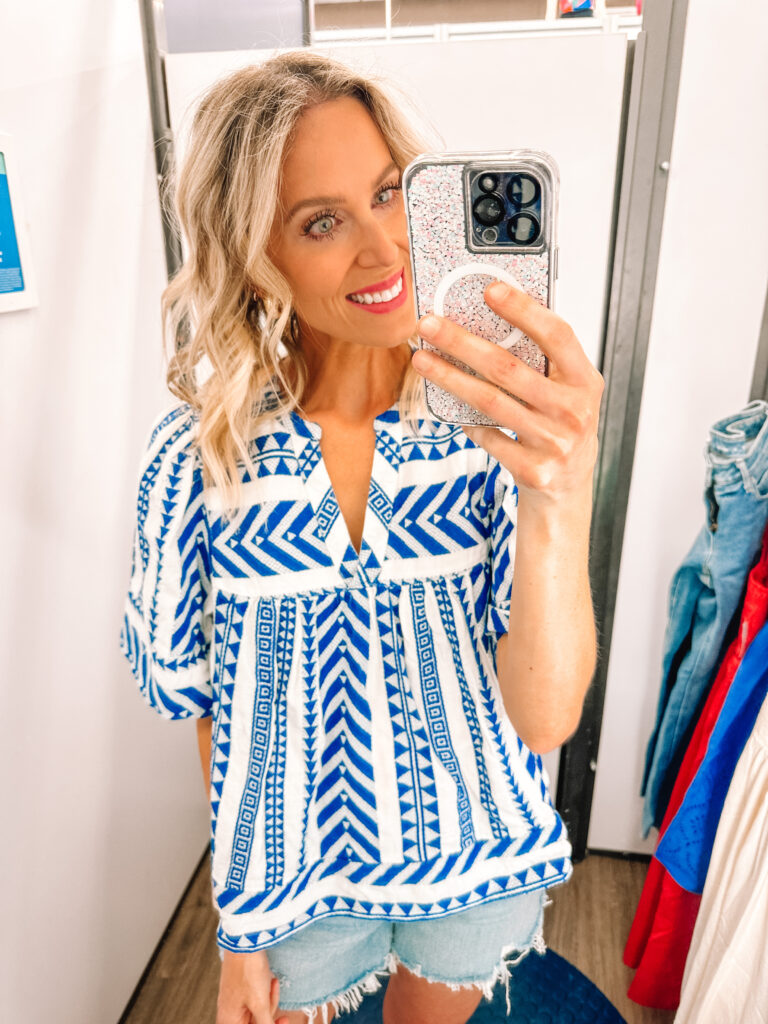 You will love this Old Navy try on haul with so many fun summer dresses, rompers, tops, and more including great colors and prices! How pretty is this blue and white ikat top?!