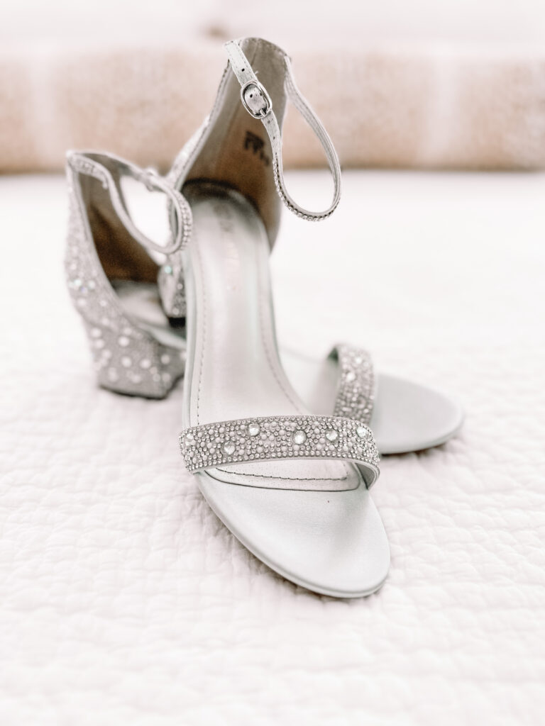 These silver rhinestone dressy heels are so pretty! They are a lower heel and so easy to wear. 