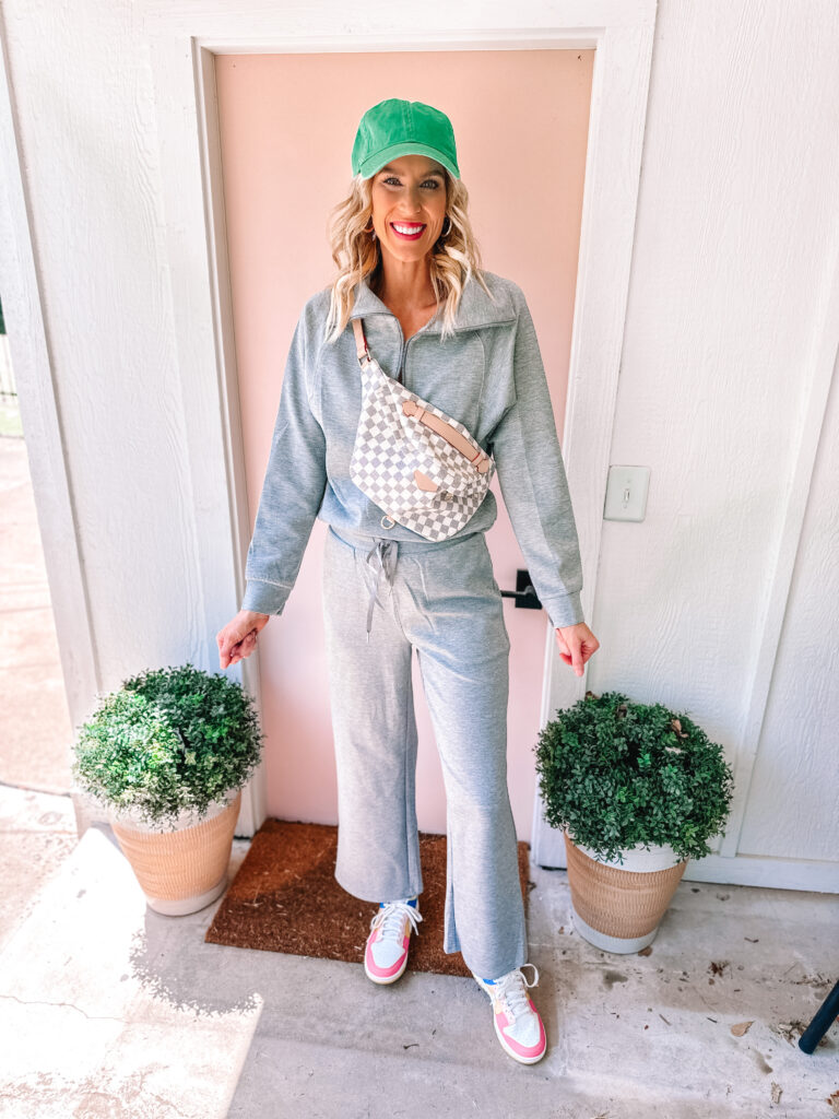 I have some cute Amazon matching sets for fall to share with you today! Each set is perfect for lounging, travel, or errands. You'll love this grey set inspired by the Spanx air essentials collection. 