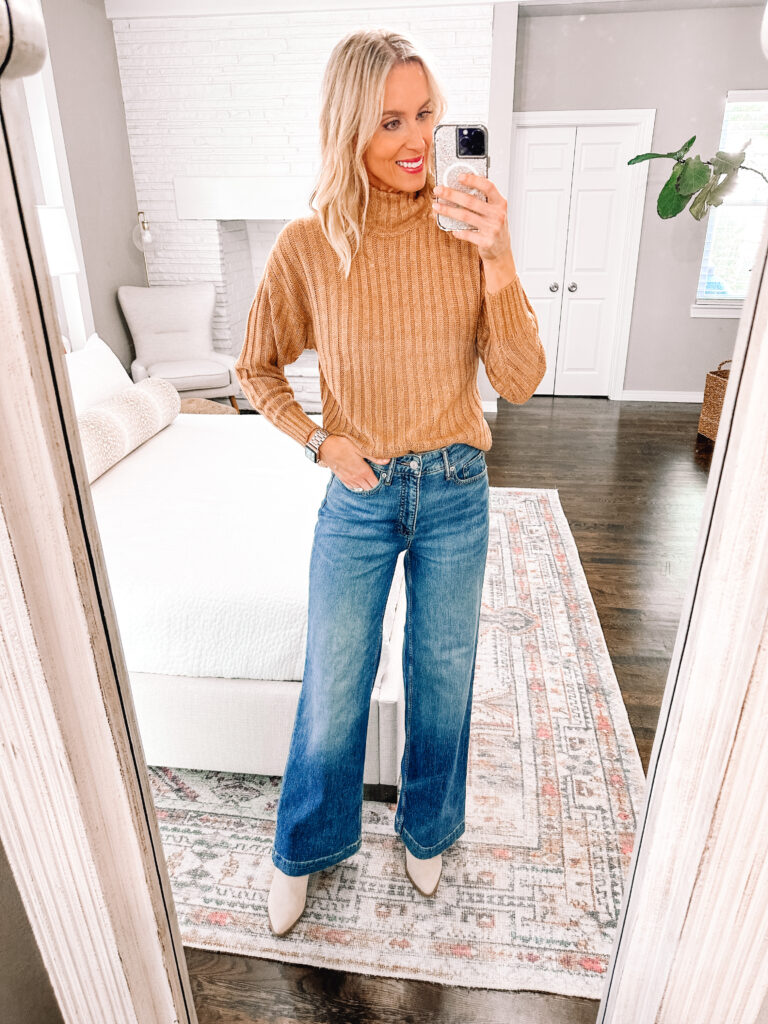 You're going to love this Walmart fall try on haul! SO many classic mix and match pieces all $34 and under! This classic camel sweater will be a wardrobe staple!