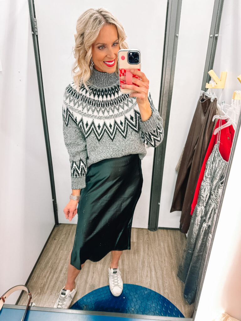 I have a super fun Old Navy try on haul for you all today! Try pairing a sweater with a satin skirt. 