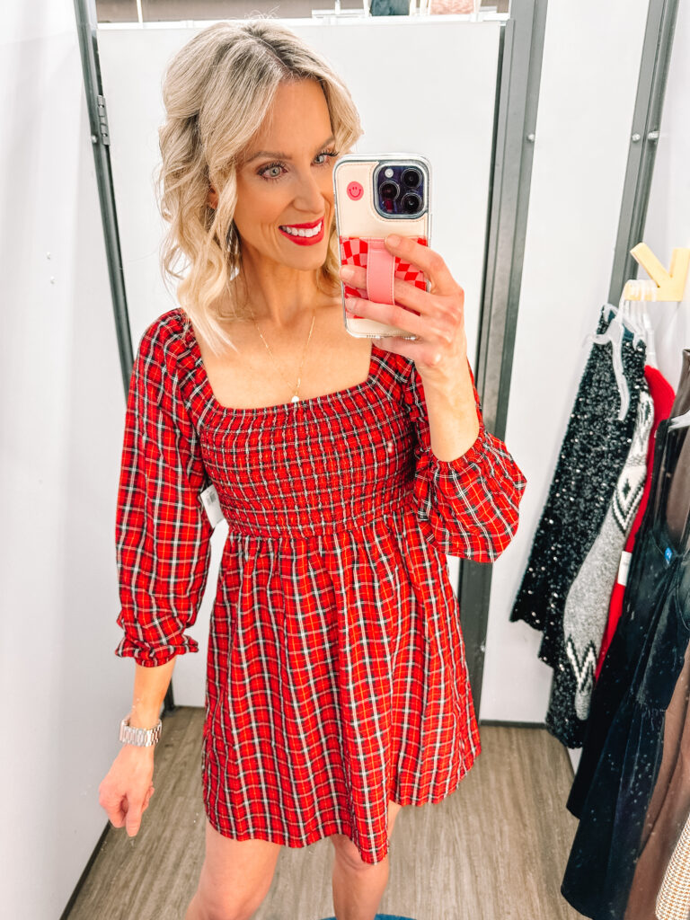I have a super fun Old Navy try on haul for you all today! This red plaid dress is so festive!