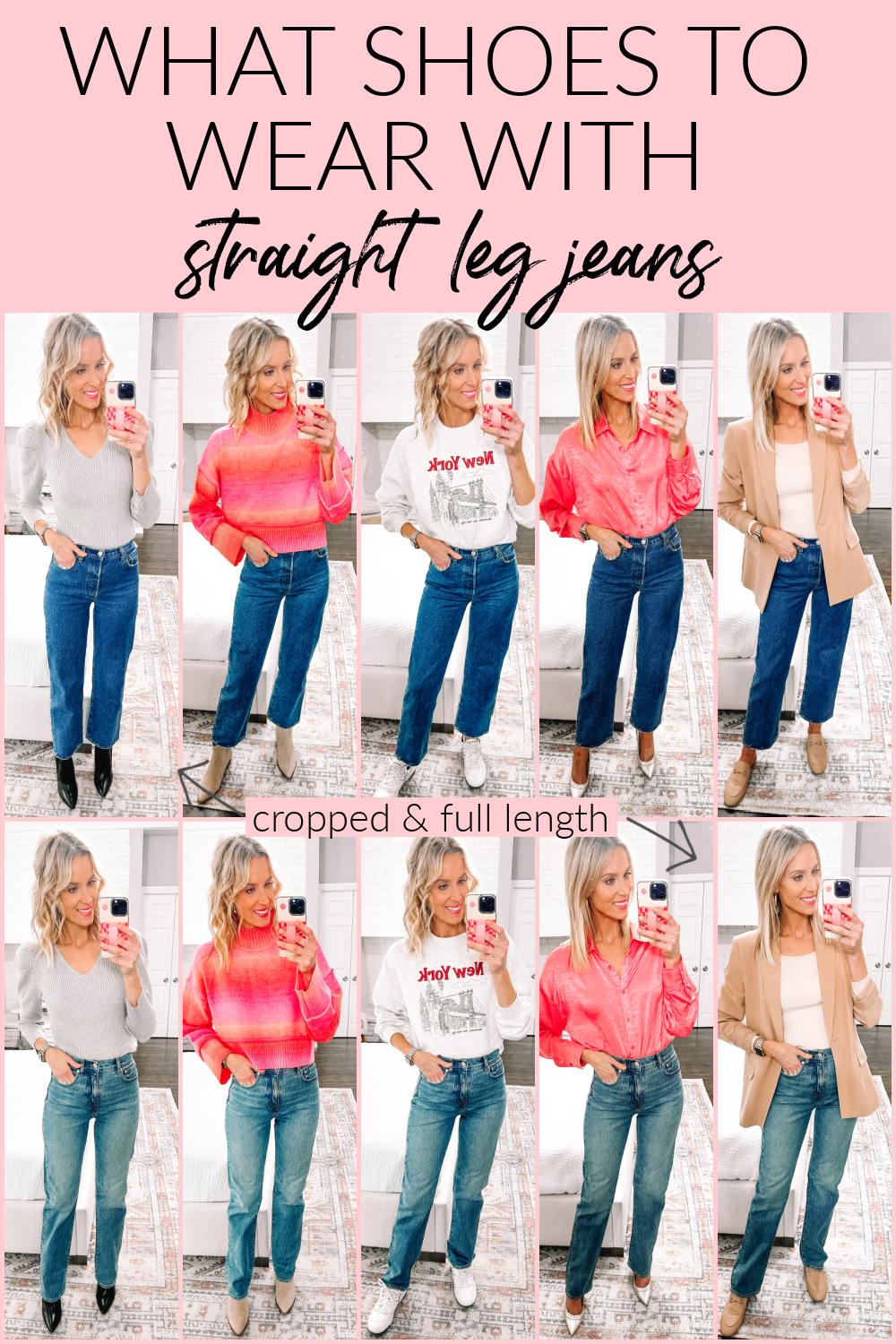 What Shoes to Wear with Straight Leg Jeans - Both Cropped and Full Length -  Straight A Style