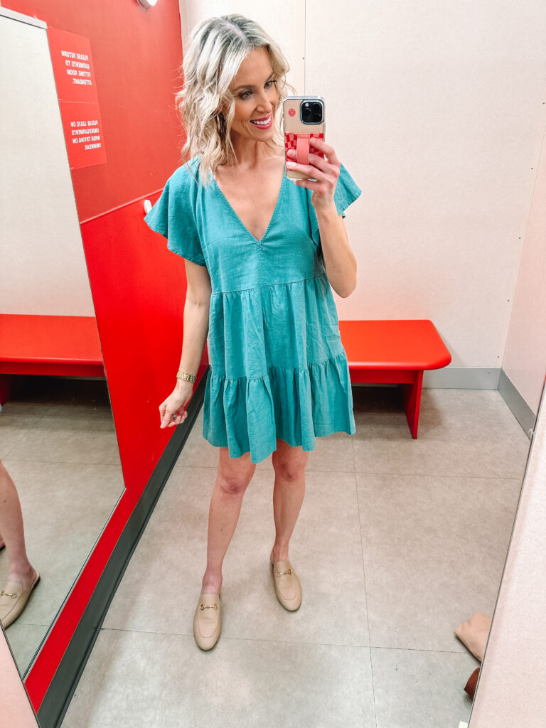 I am SO excited to share this HUGE spring Target try on haul. I am talking 13 affordable outfits with mix and match pieces to keep you stylish all season! This tiered swing dress is so fun!