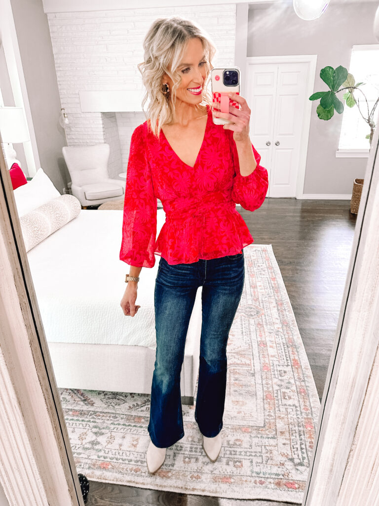 I'm sharing a fun, new Walmart try on haul with pieces all $34 and under. Dress, blouses, and athletic wear. You will love it! This peplum blouse is so flattering. 