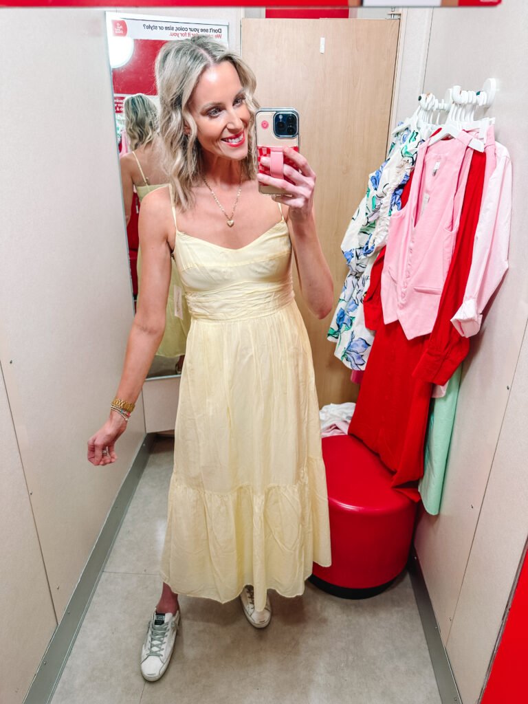I am sharing a really fun spring Target try on haul including 9 full outfit ideas! You will especially love these dresses to keep you stylish all season long. How adorable is this yellow long dress?!