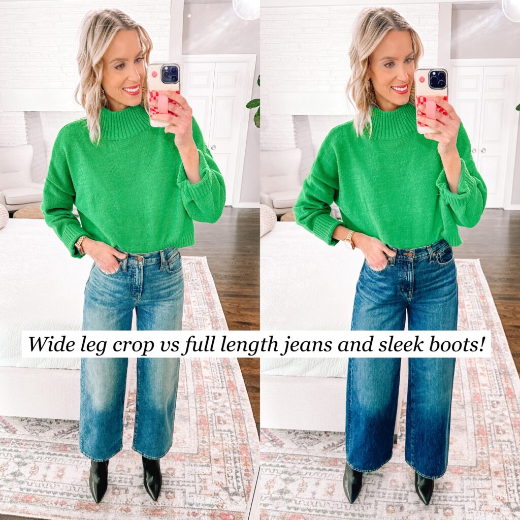 Wondering what shoes to wear with wide leg jeans? I am sharing 6 different shoes, examples of each, and easy tips on styling! 