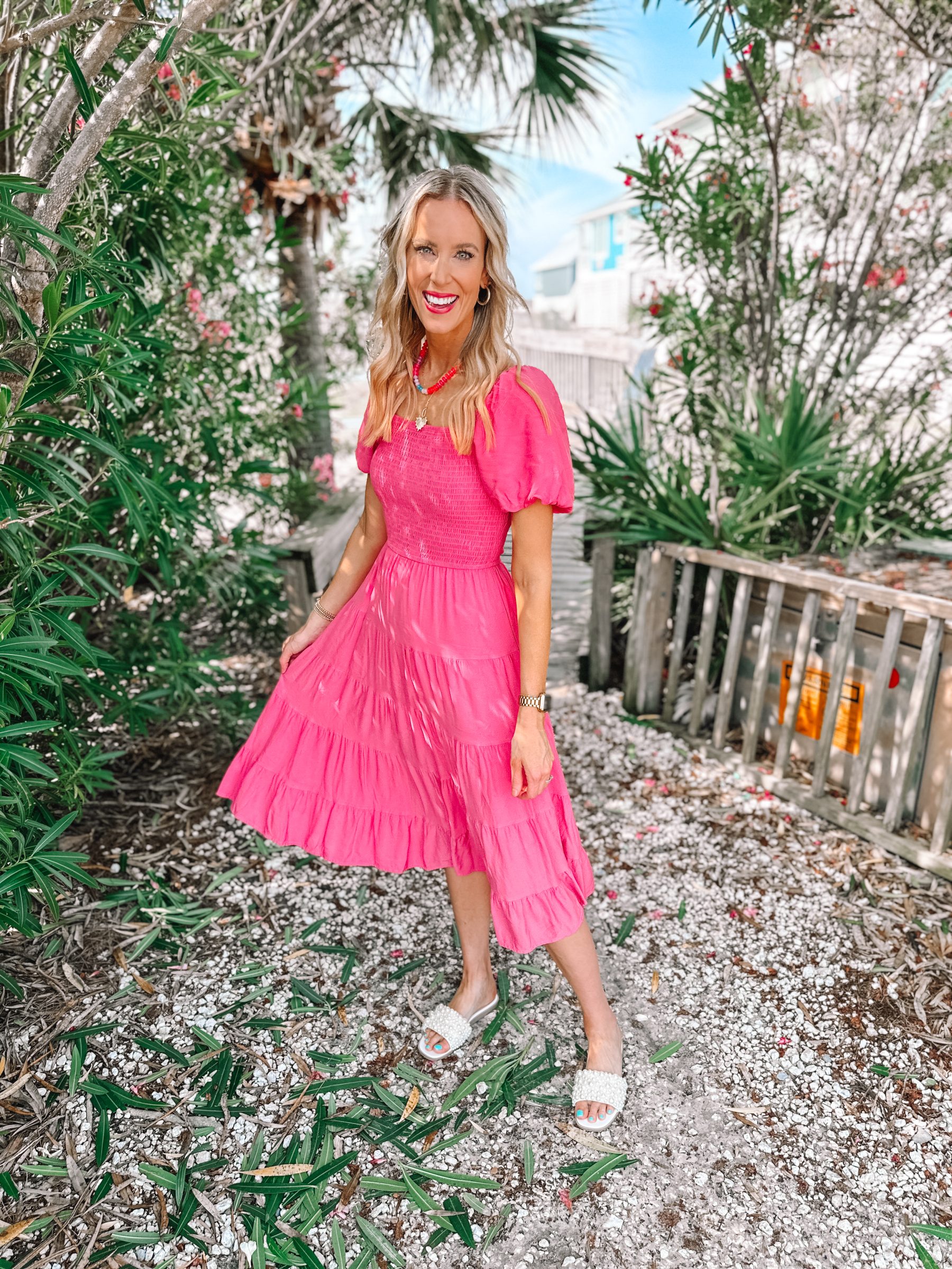 amazon pink midi dress Pink dress Amazon S (4-6) Like new