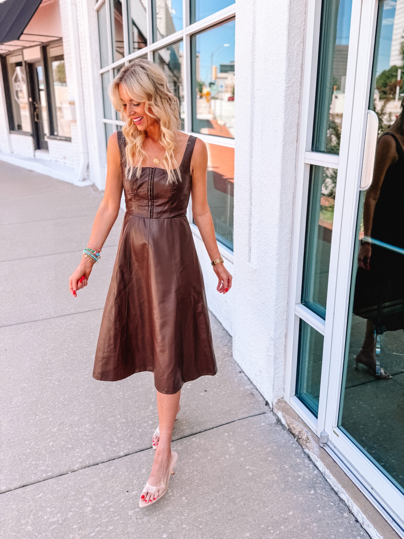 leather cocktail dress Vegan And Nailhead Hand Embroidered Sequins making the Demeter the perfect cocktail dress Women Sexy Faux Leather Mini